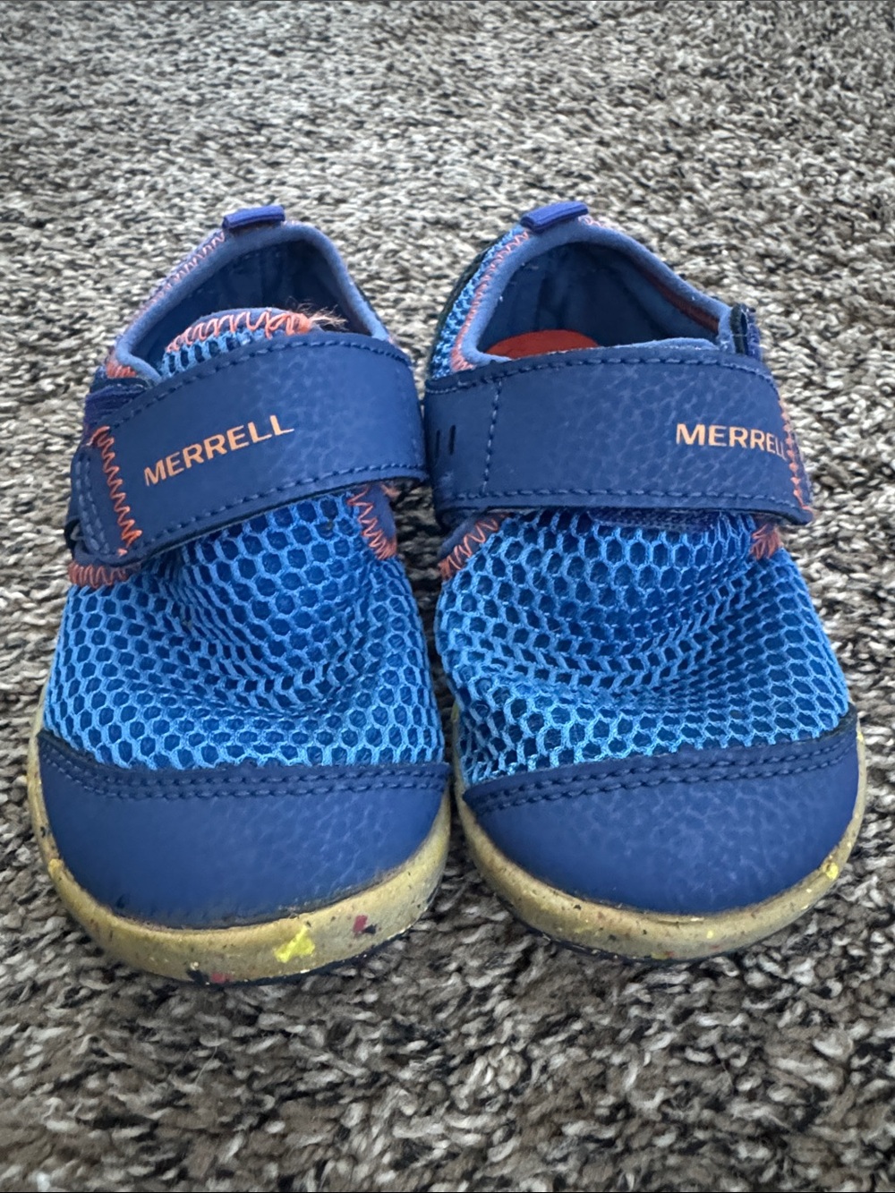 EUC Merrell Blue Mesh Hook-and-Loop Velcro Water Shoes Little Kids 7.5 Unisex